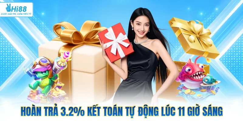 Hoàn trả 3.2% kết toán tự động lúc 11 giờ sáng