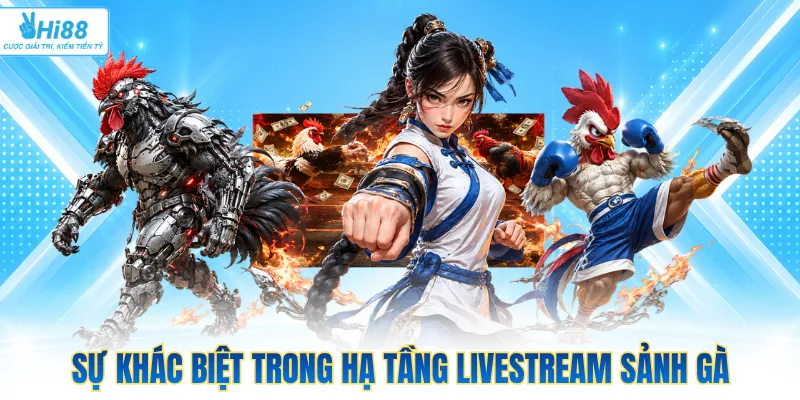 Sự khác biệt trong hạ tầng livestream sảnh gà